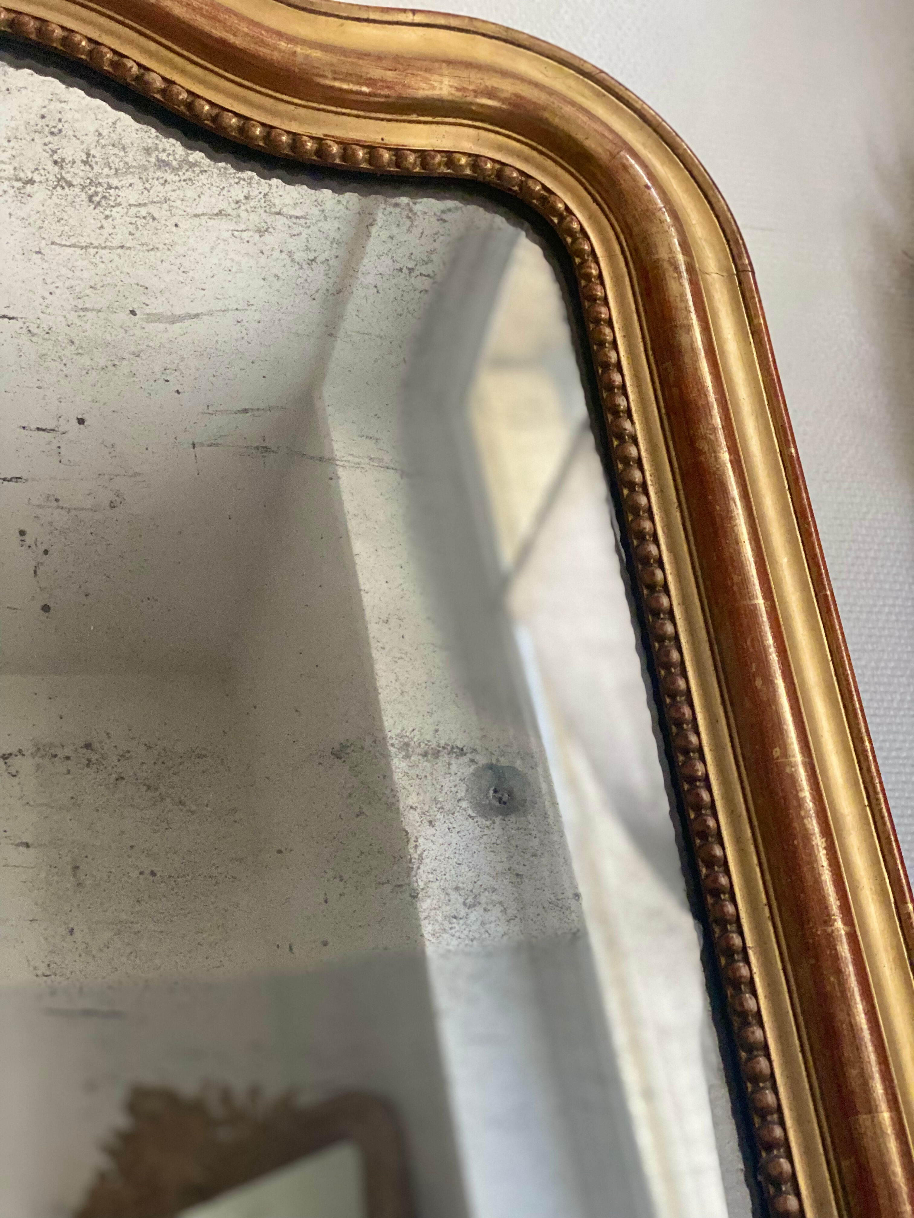 Old mirror louis Philippe golden gold leaf fireplace