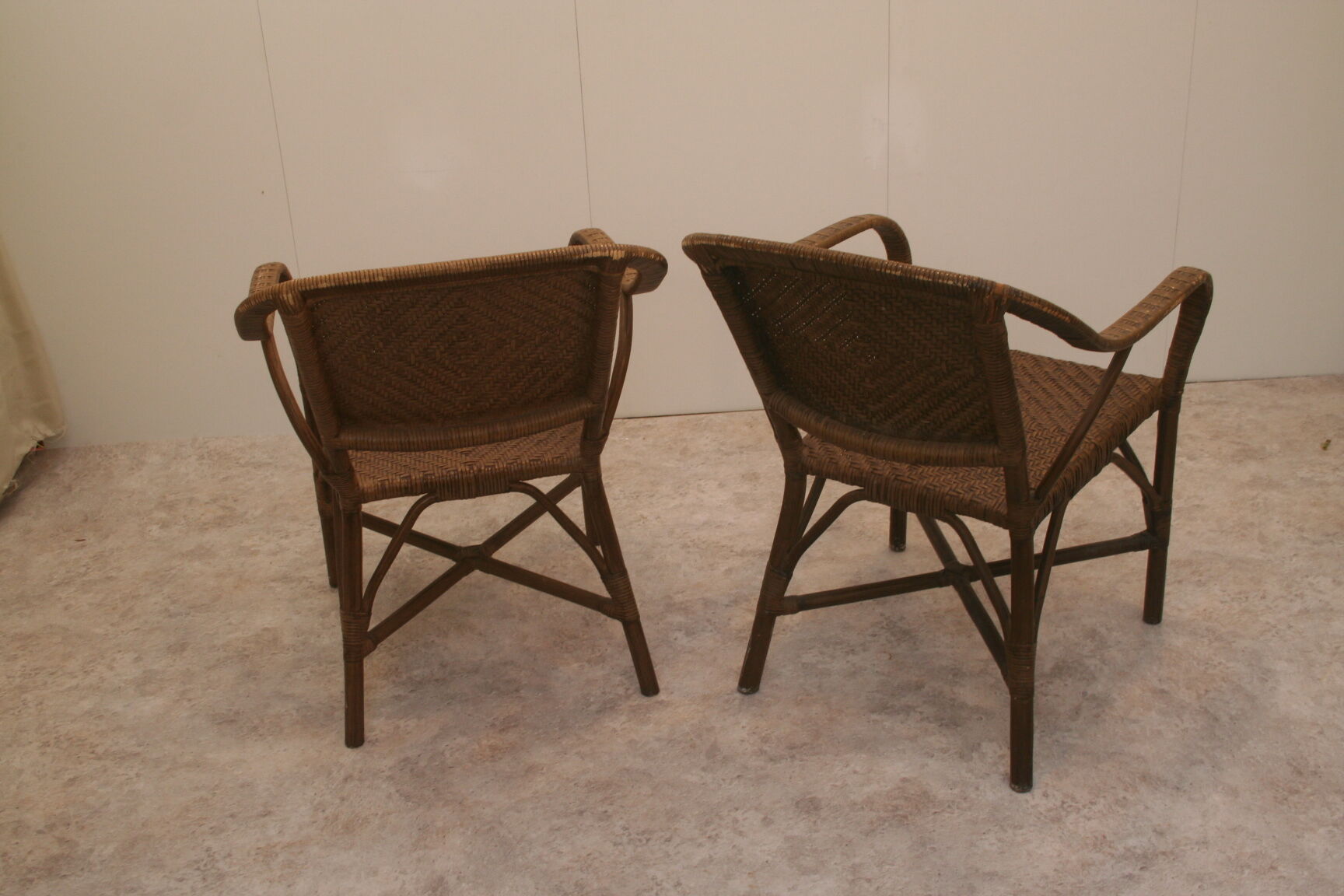 Pair of rattan chairs