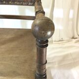 Armchair Henri II wood and leather