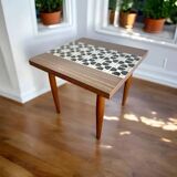 Vintage side table / vegetable table with tiles