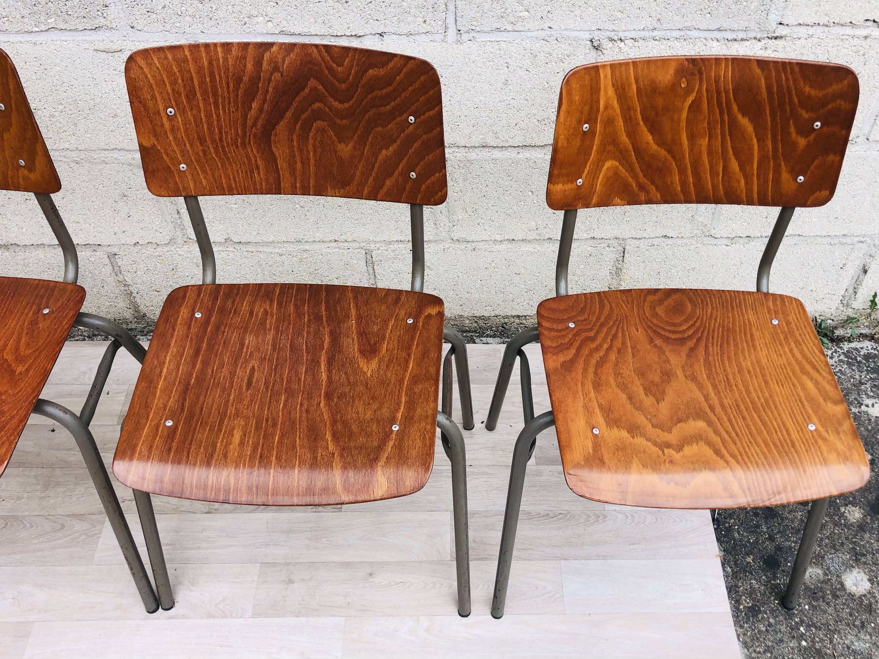 4 chairs Marko 60s gray base