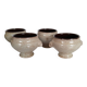 4 Vintage Ceramic Lion Head Onion Soup Bowls