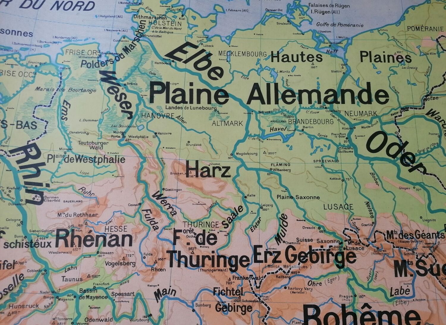 Old Vidal Lablache school map of Germany n°27.