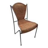 Metal and wicker chair