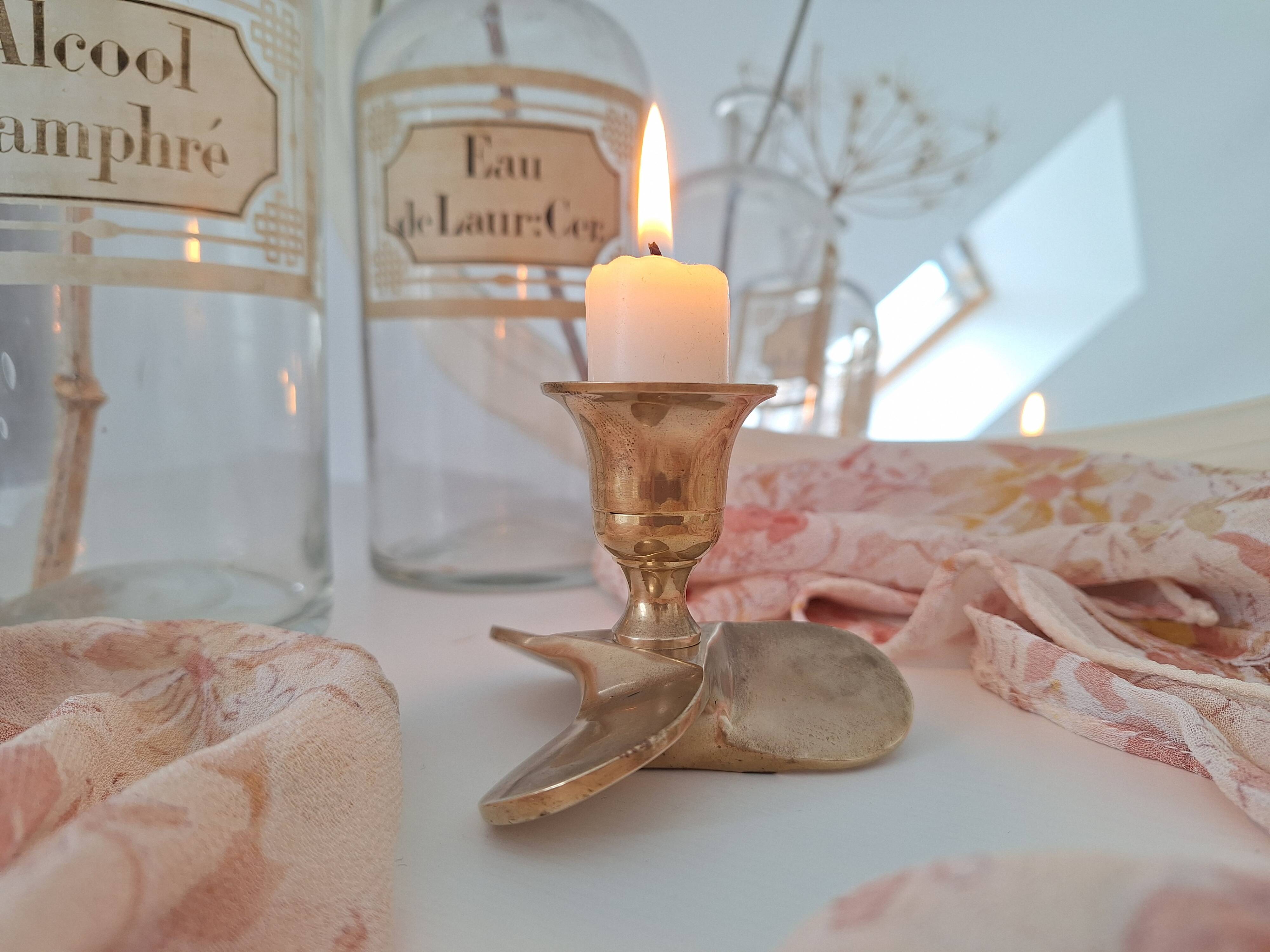 Solid brass propeller candlestick