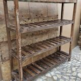 Ancien rack - étagère d'atelier en teck birman