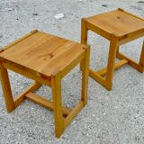 Pair of vintage mountain style side tables 1970-80