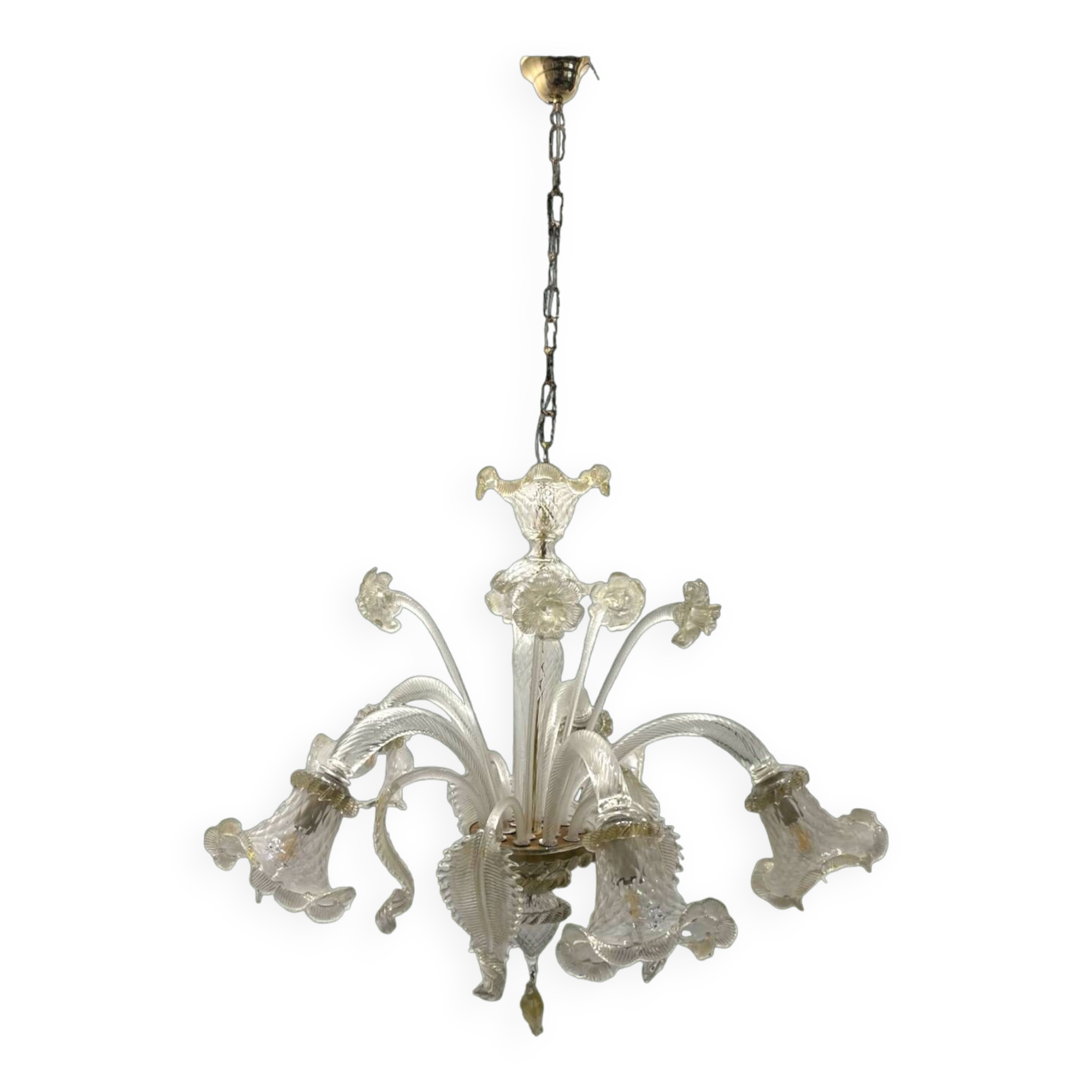 Venetian Murano Glass Chandelier 5 Lights