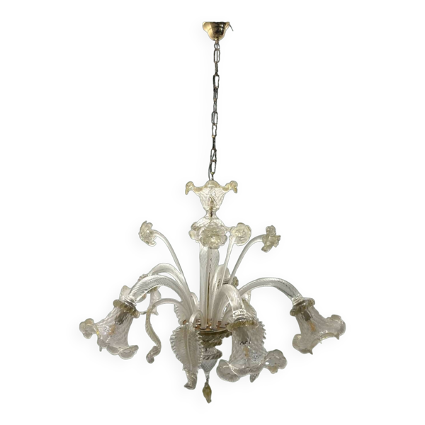 Lustre Vénitien en Verre de Murano 5 Lumières — Beyit