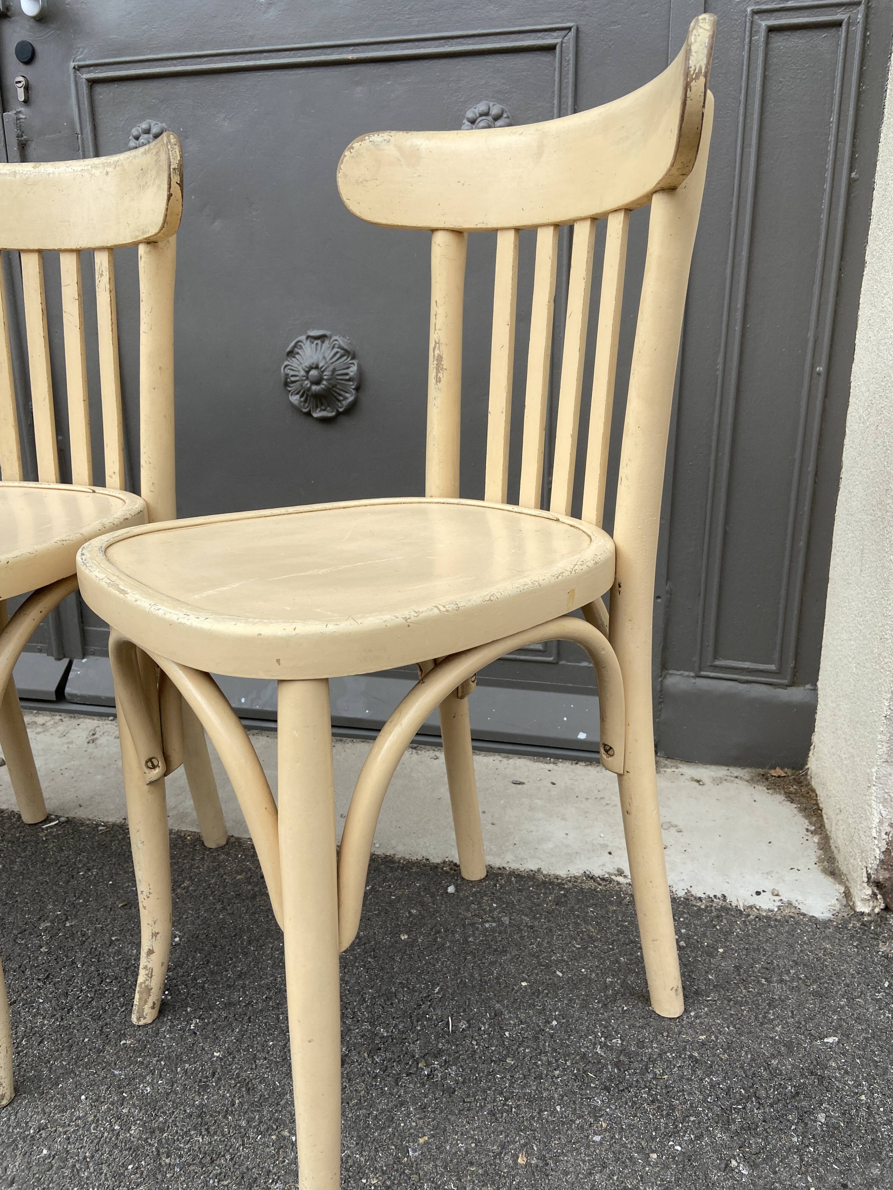 4 chairs bistro vintage coffee 1950