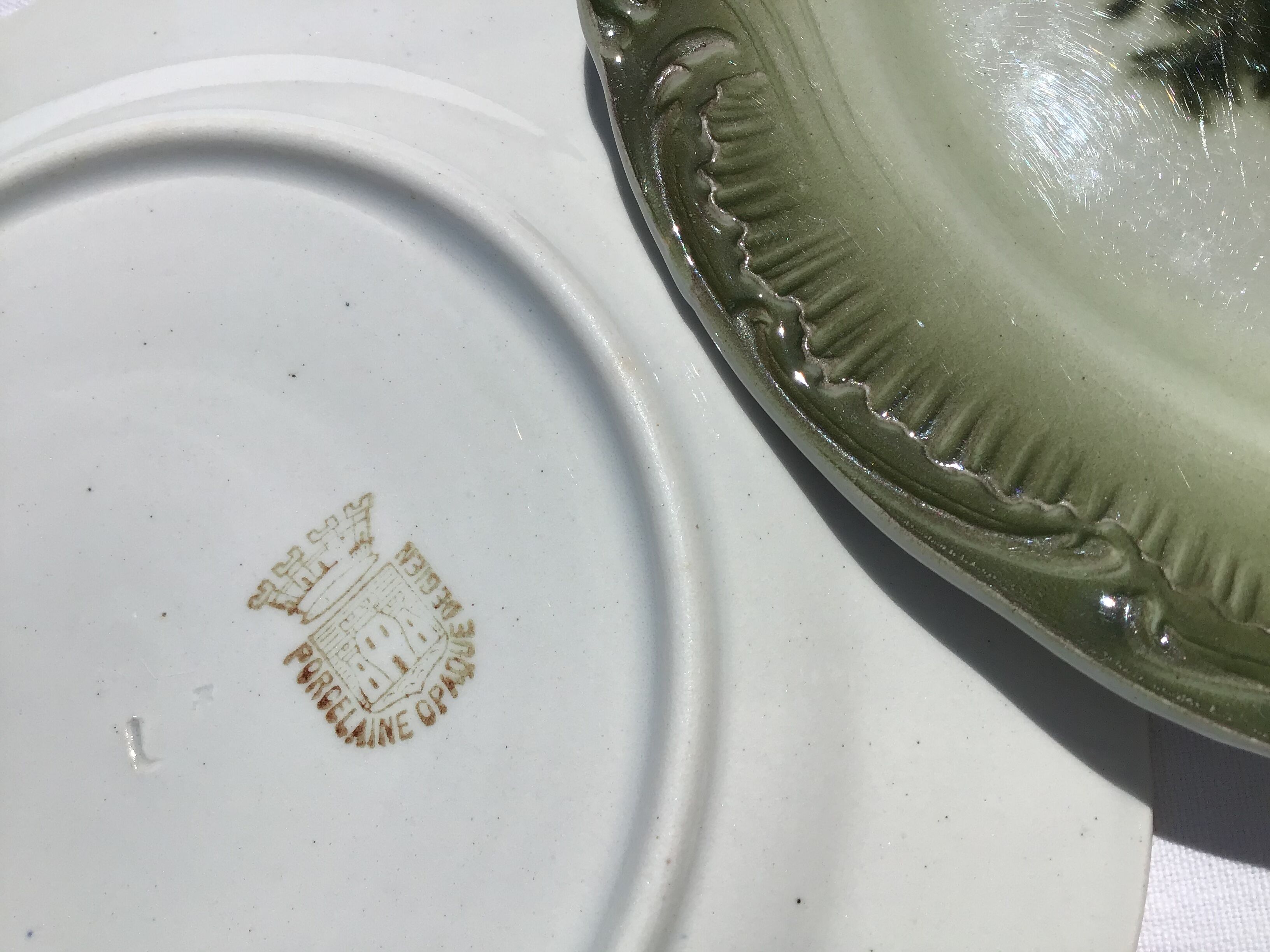 6 Gien dessert anemones opaque porcelain porcelain