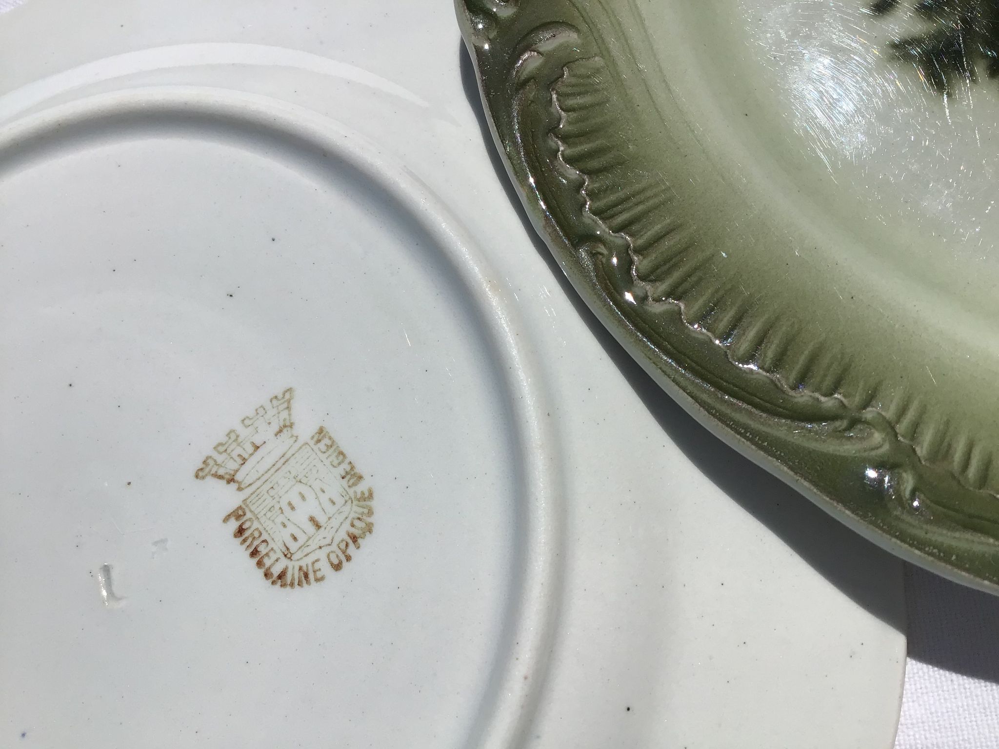 6 Gien dessert anemones opaque porcelain porcelain