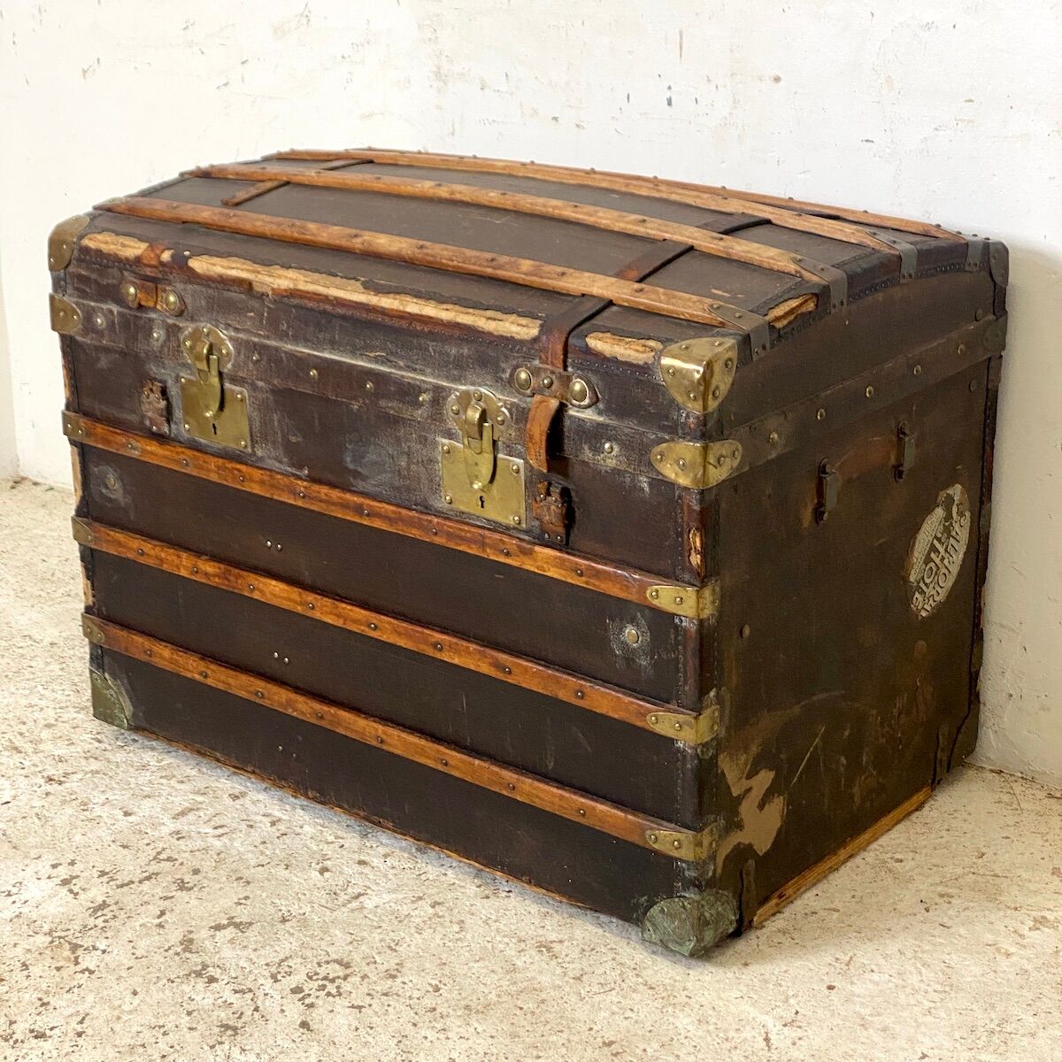 Large vintage travel trunk from the 1930s.