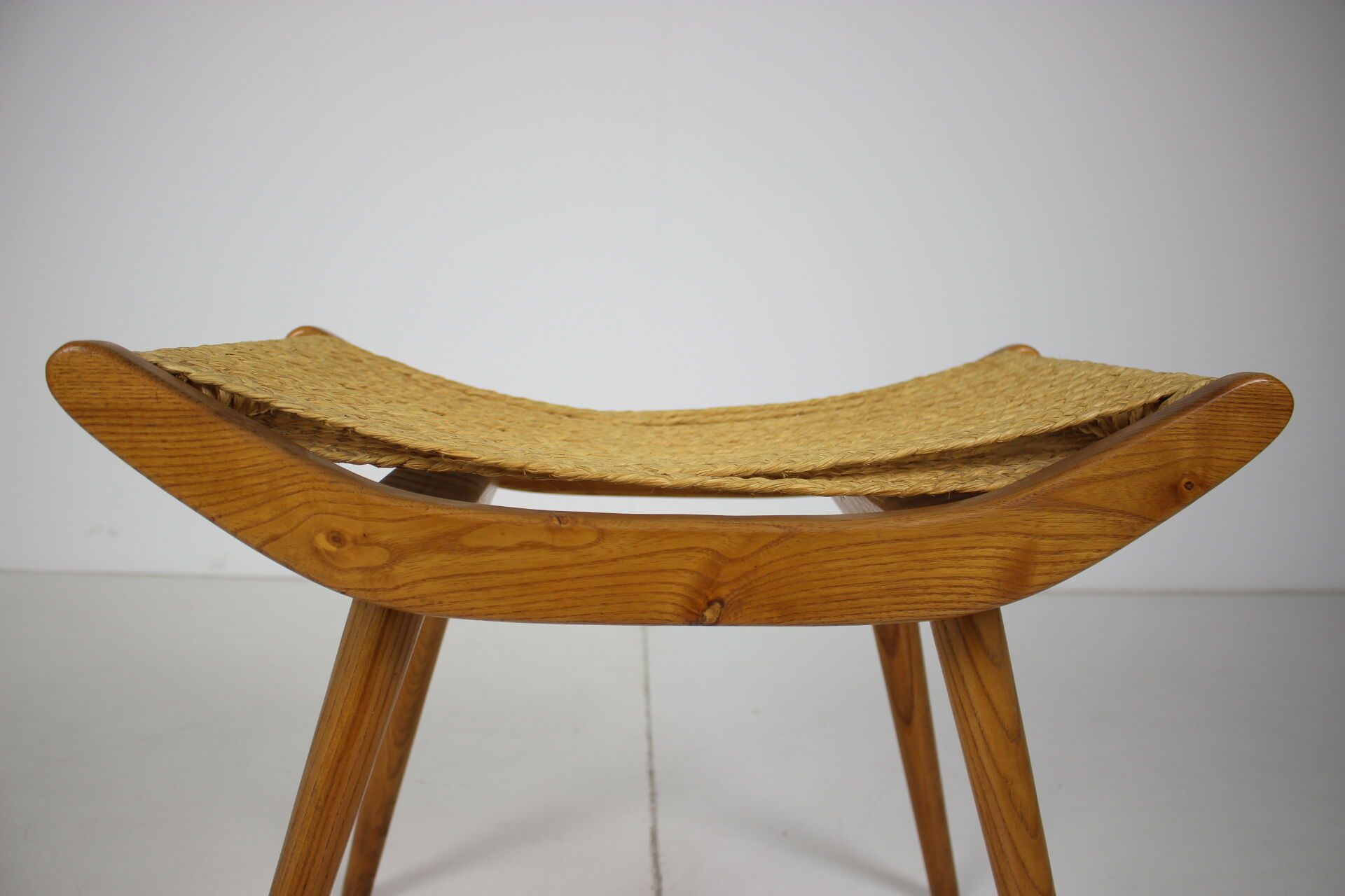 Mid-century wooden footstool/ ULUV, Czechoslovakia
