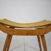 Tabouret en bois du milieu du siècle/ ULUV, Tchécoslovaquie