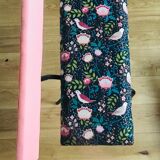 Flowered upholstered bench