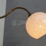 Brass wall lamp and cloudy glass Clichy art deco