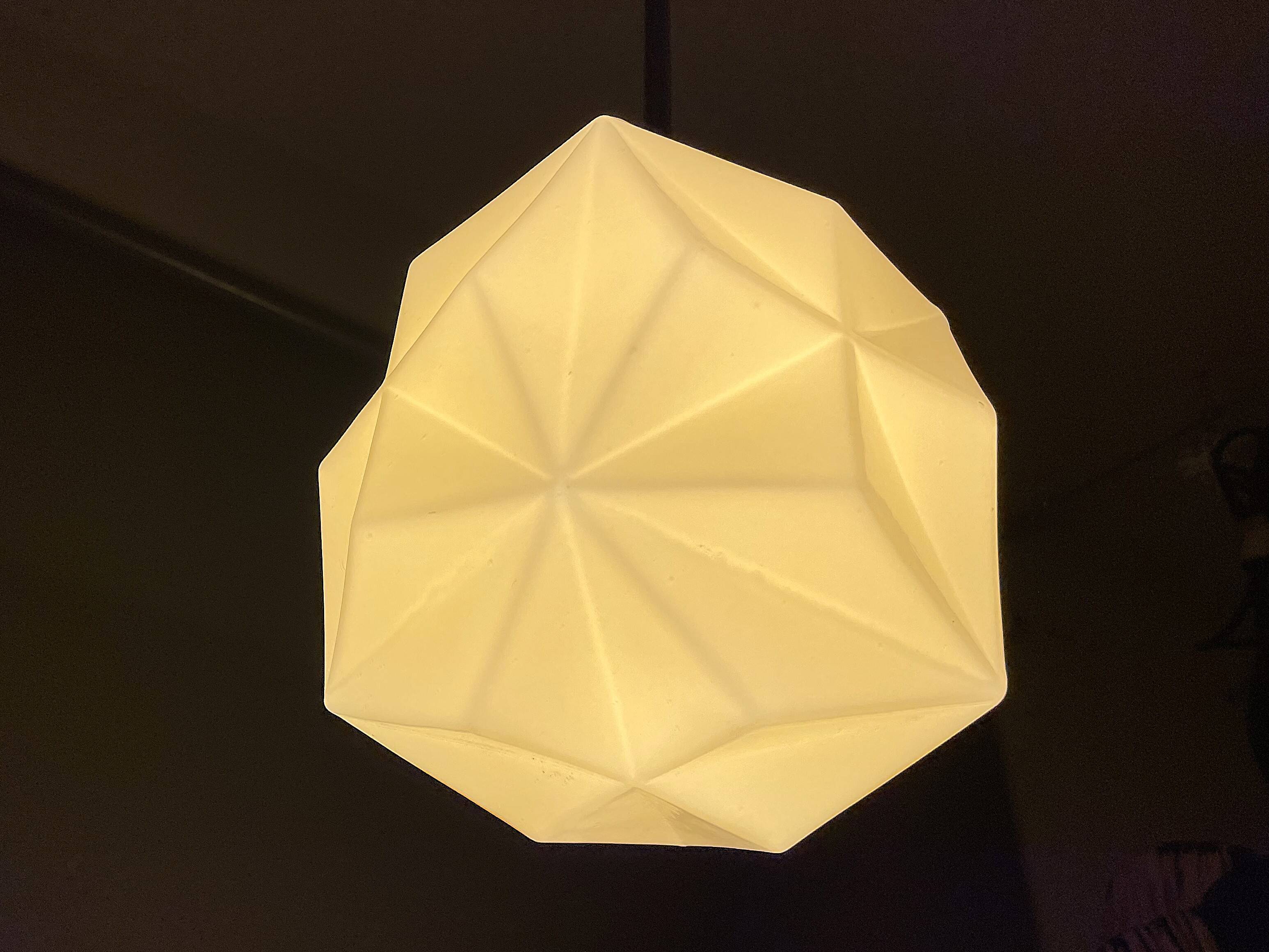 Art Deco  cream opaline glass pendant lamp