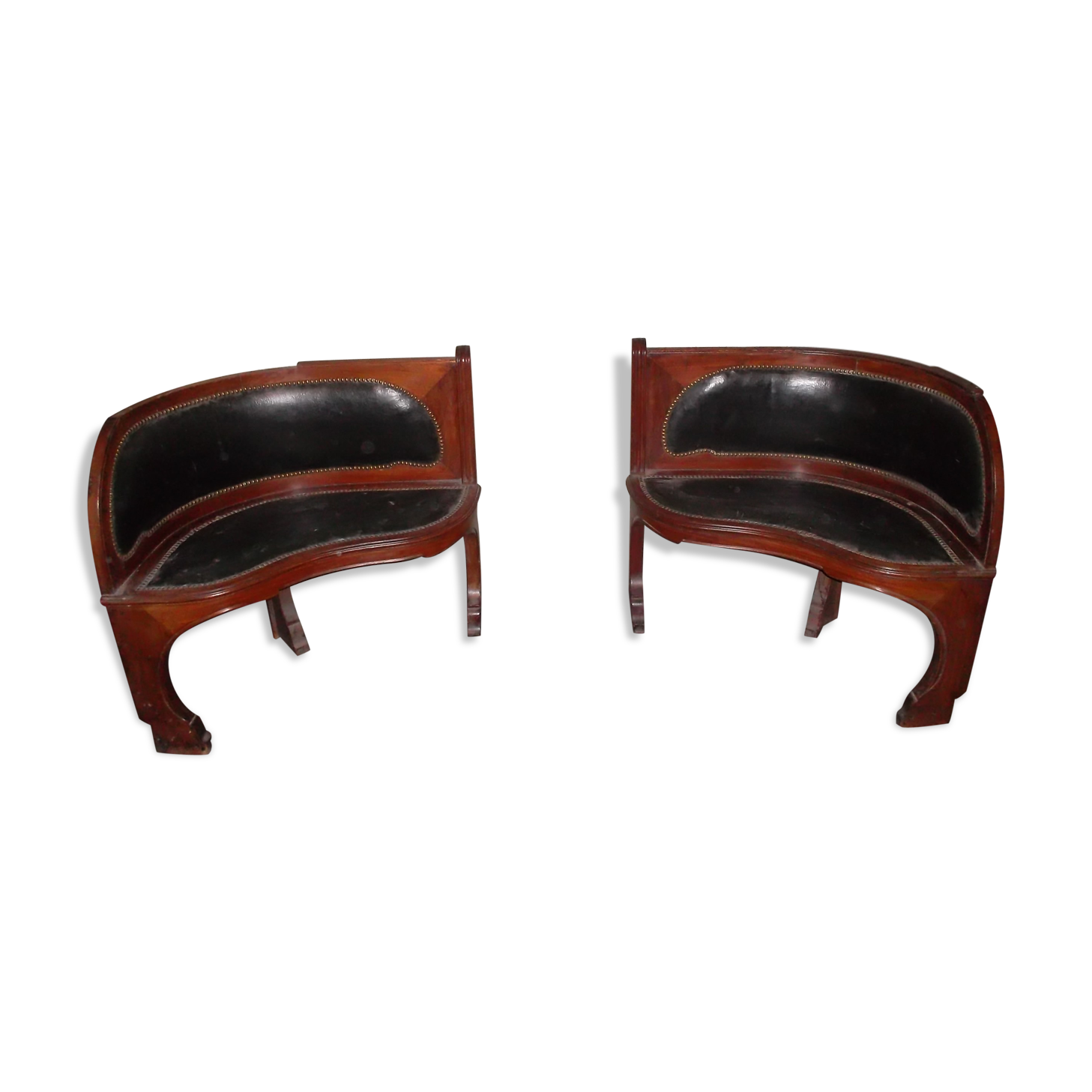 Rare pair of art deco corner seat