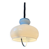 Suspension vintage mid-century en verre opalin (milk glass)