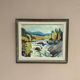 Original Swedish Oil on Panel – “Landscape With Water” by B. Lundqvist – Vintage & Framed – 56 × 48 cm (22" × 18.8")