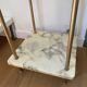 Marble and brass sofa pedestal table