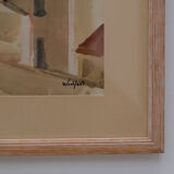 Peinture sur papier de Marius Woulfart (1905 - 1991), vers 1940