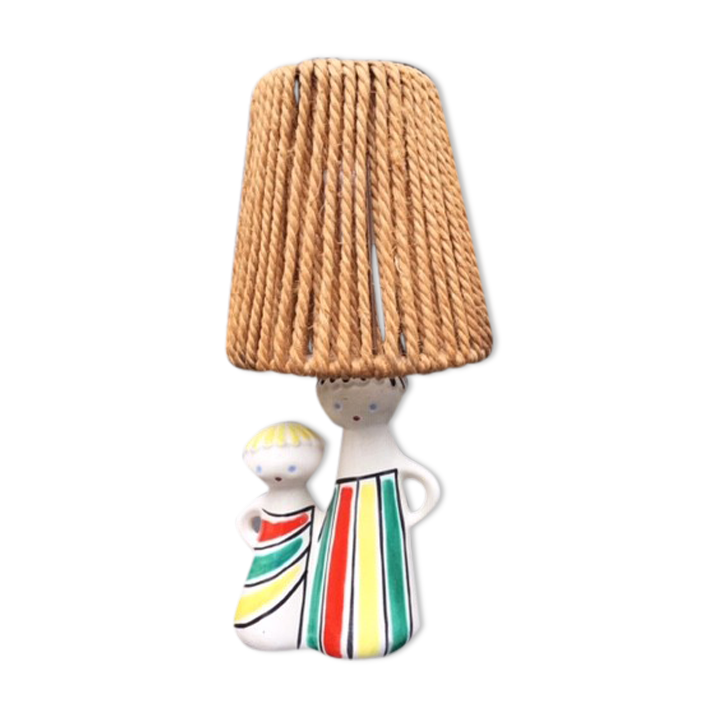 Lamp in ceramics and rope 1950