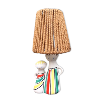 Lamp in ceramics and rope 1950