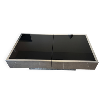 Table basse/bar Willy Rizzo acier inoxydable