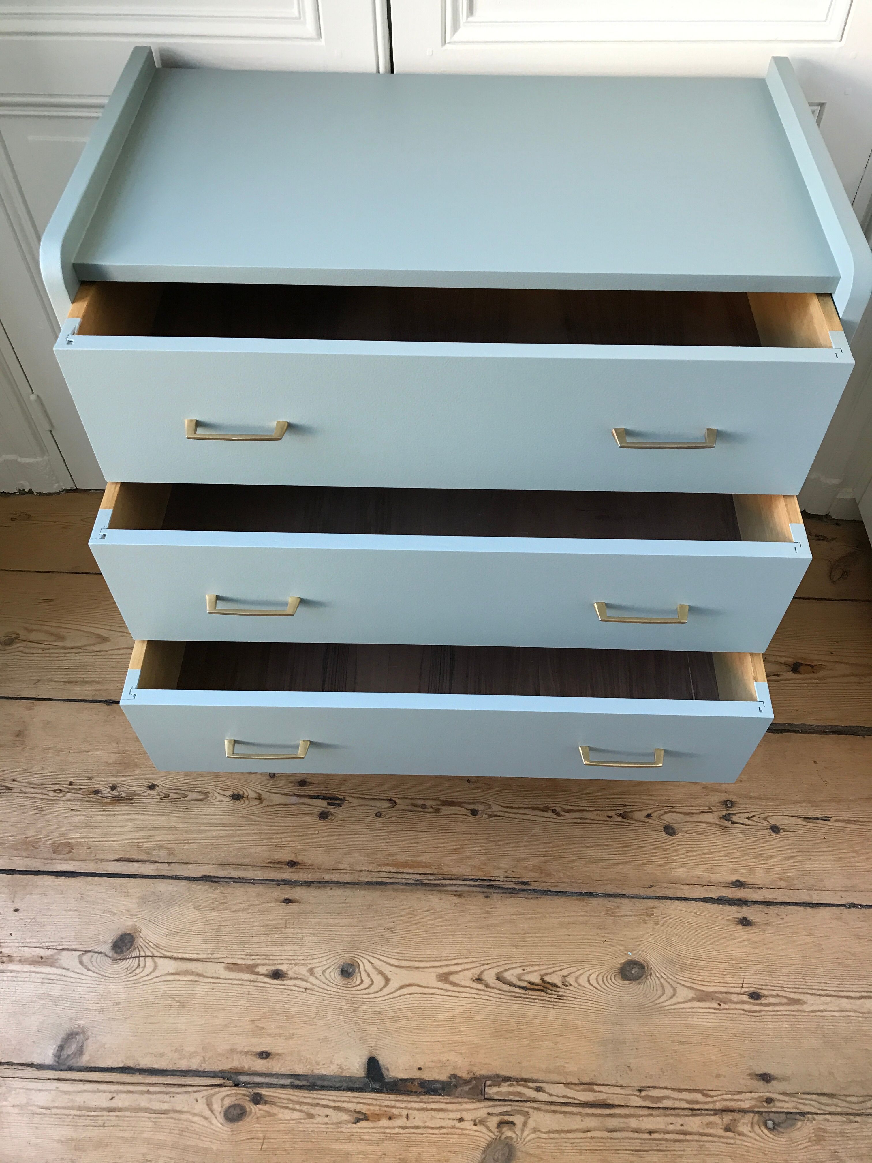 Commode 3 tiroirs vert amande