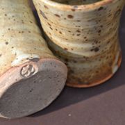 8 stoneware cups/mugs by Gustave Tiffoche