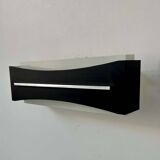 Vintage modernist wall lamp, black, white and chrome, France 1960