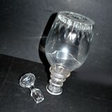 Antique bistro carafe in vintage cut glass, height 28cm