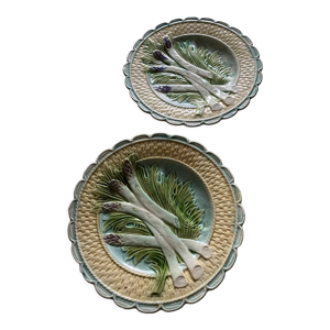 2 assiettes barbotine