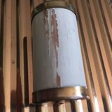 Art Deco gold metal glass cookie box