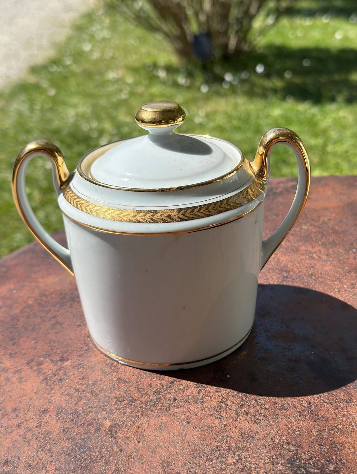 teapot, sugar bowl, cream jug, porcelain from Sologne, Larchevêque