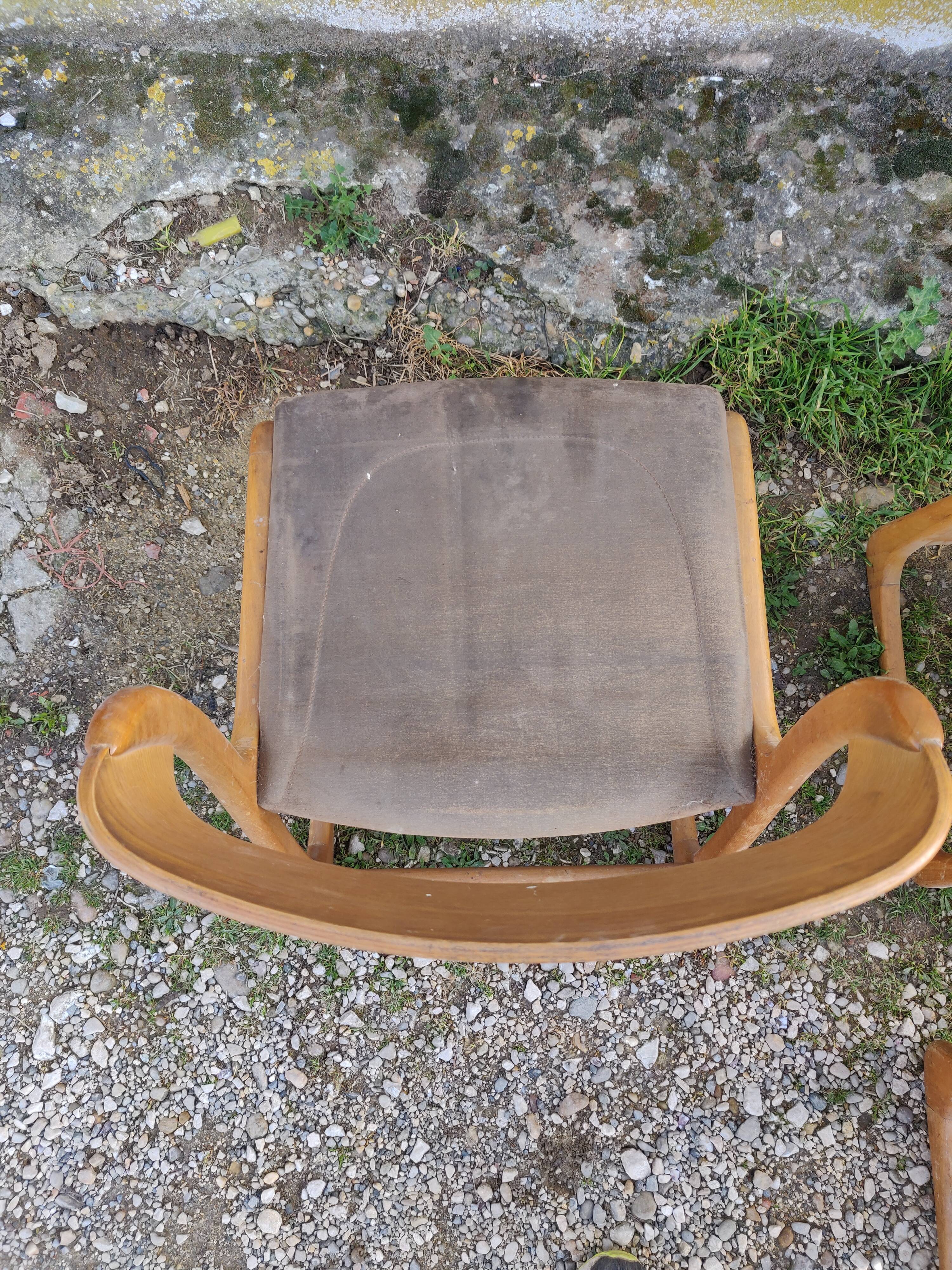 Set of 10 baumann chairs model sled 60s