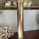 Pair of brass and bronze column lamp 44cm