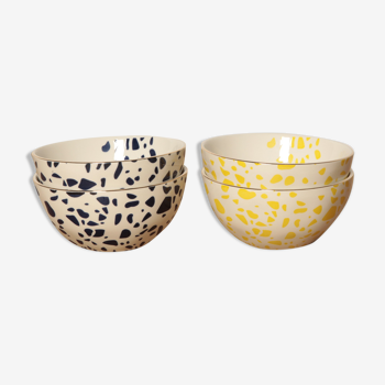 Set 4 bols motifs terrazzo