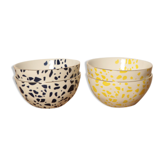 Set 4 bowls terrazzo patterns