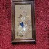 Cadre tableau de fleurs séchées signé