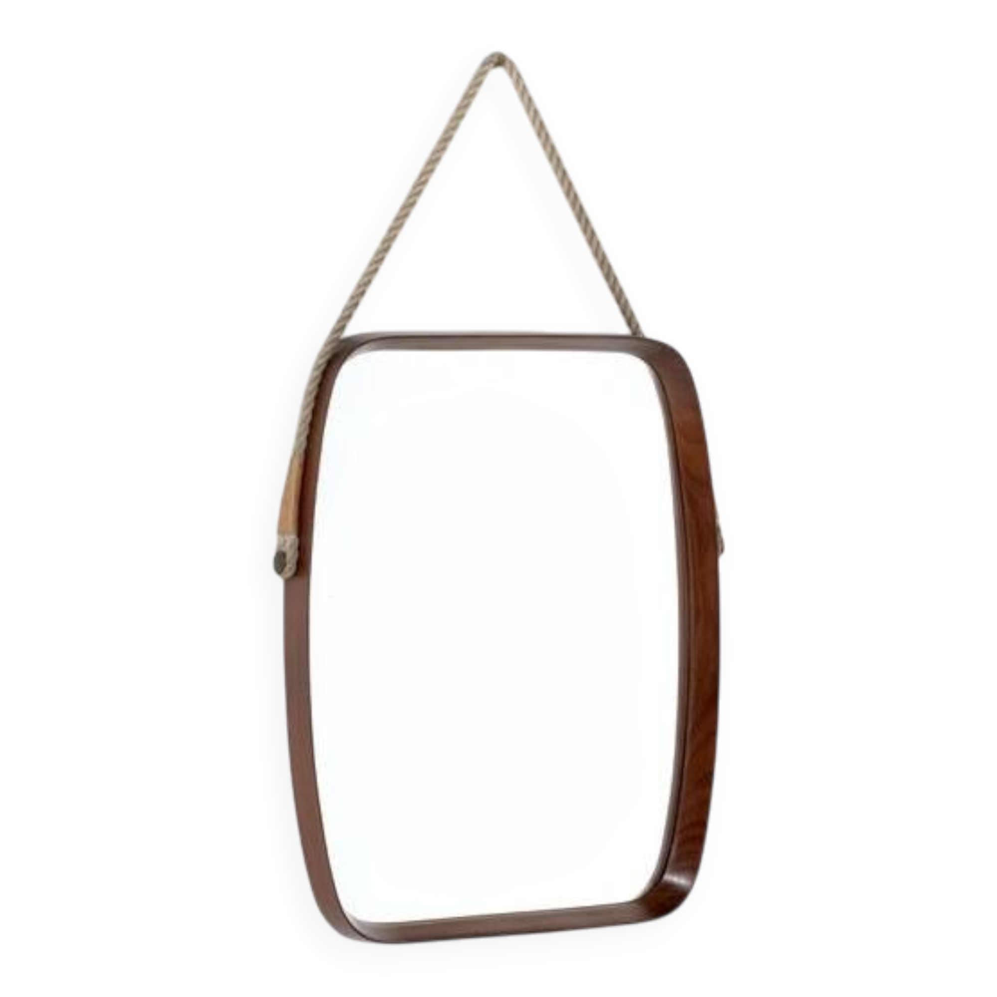 Vintage rectangular wooden mirror, Italy, 1960s.