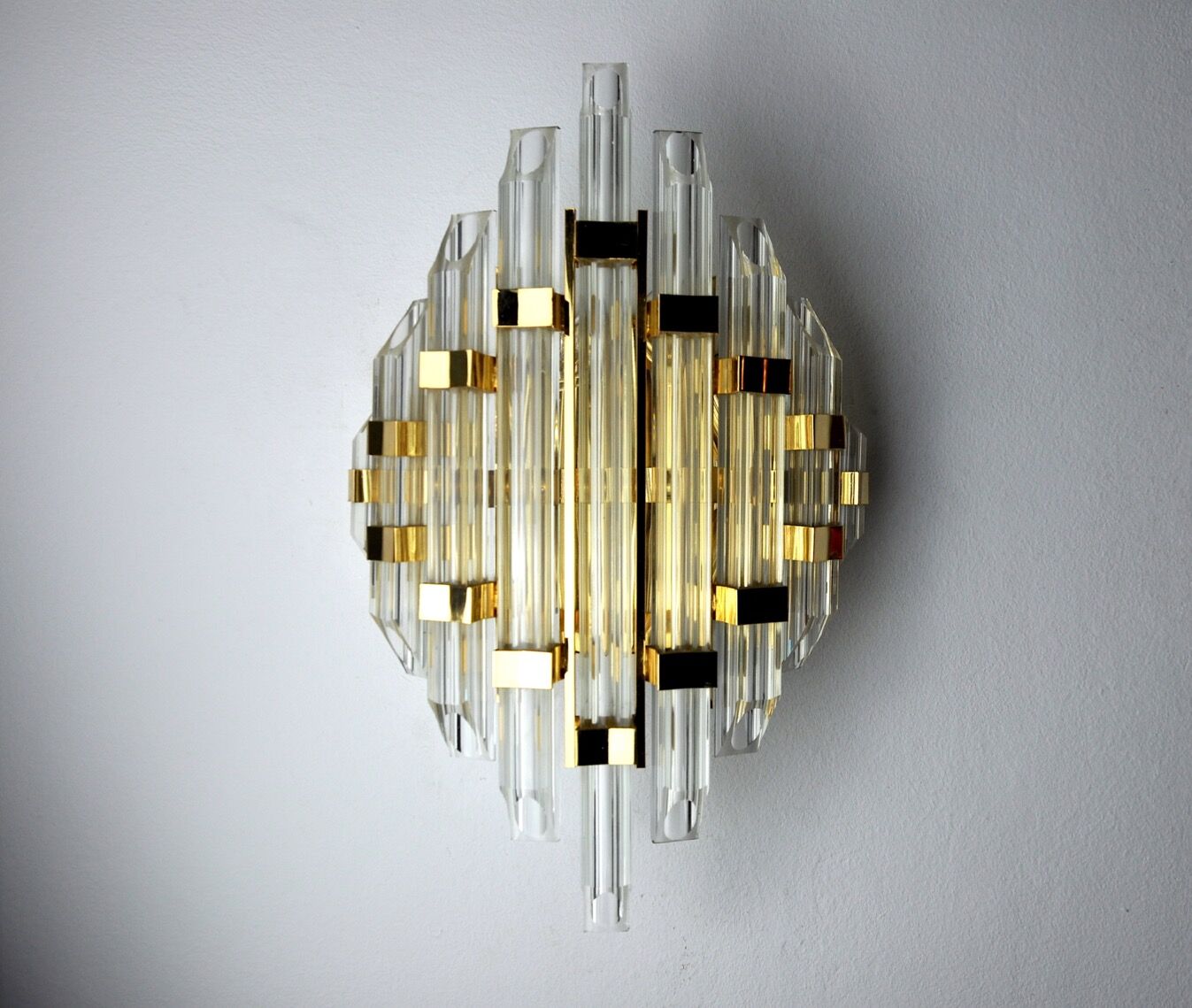 Venini wall lamp, cut crystals, Italy, 1970
