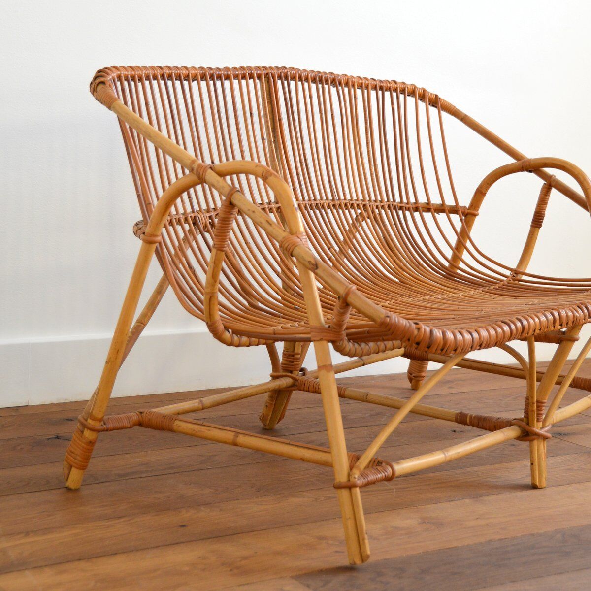 Vintage rattan sofa 1960
