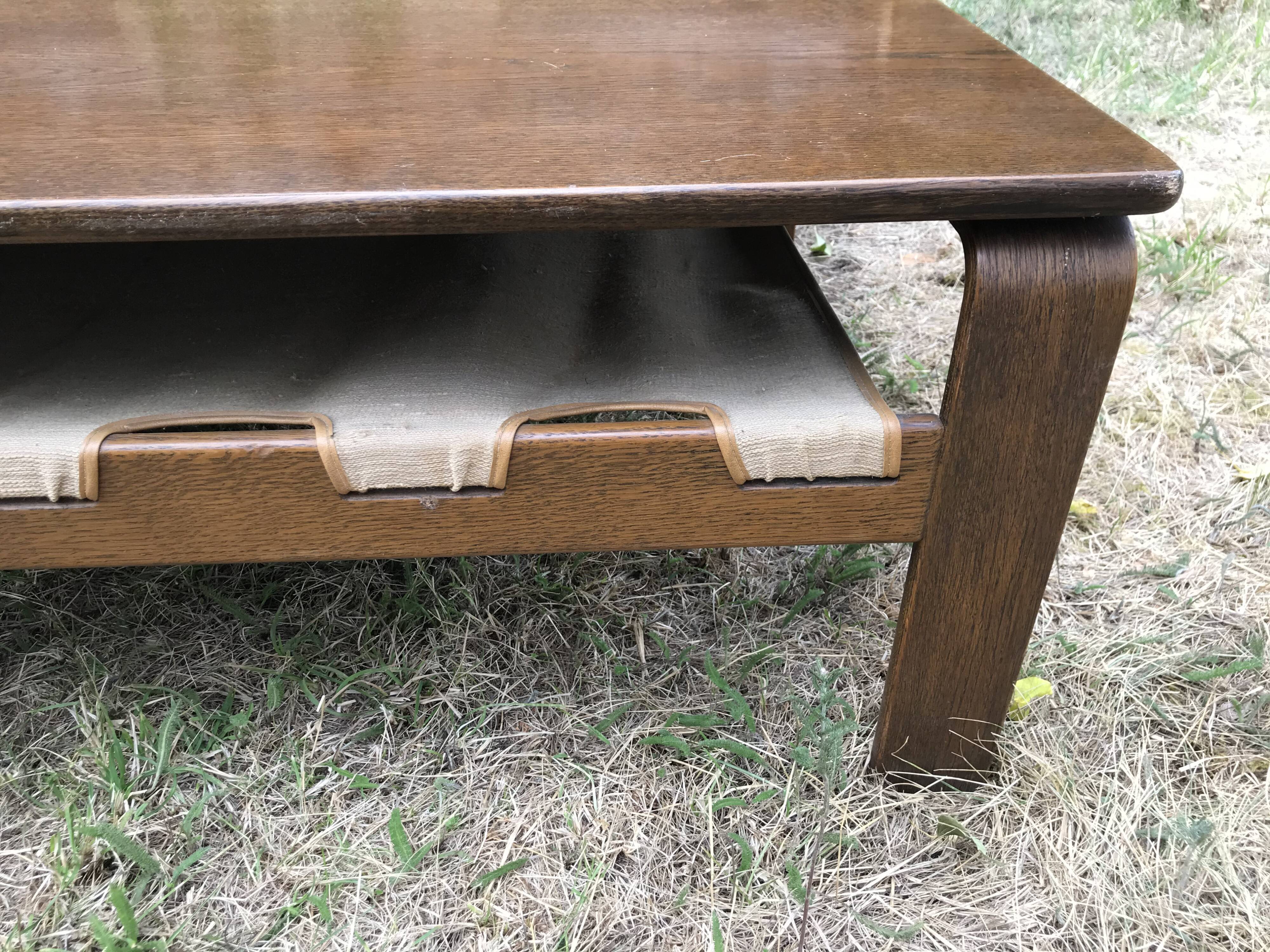 Large rectangular wooden coffee table by Carl Straub 60s