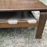 Large rectangular wooden coffee table by Carl Straub 60s