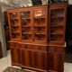 English-style blond mahogany two-body bookcase