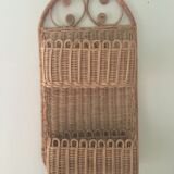 Natural rattan wall shelf