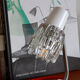 Vintage table lamp in metal and glass